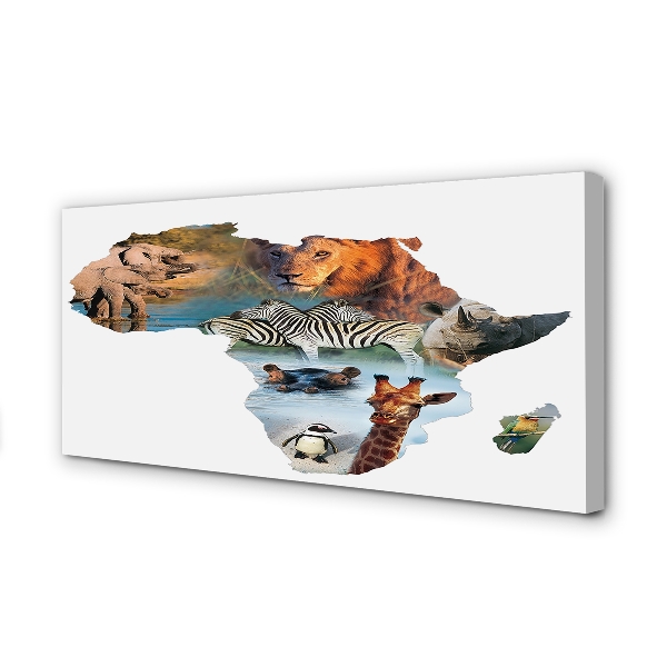 Quadro em tela zebra girafa tigre