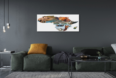 Quadro em tela zebra girafa tigre