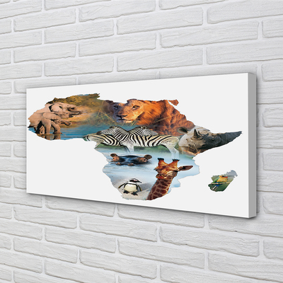 Quadro em tela zebra girafa tigre
