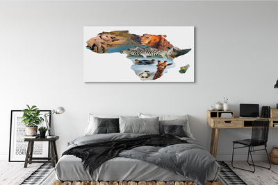 Quadro em tela zebra girafa tigre