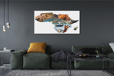 Quadro em tela zebra girafa tigre