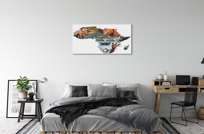 Quadro em tela zebra girafa tigre