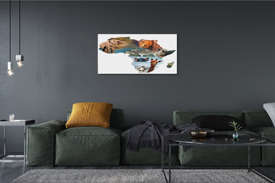 Quadro em tela zebra girafa tigre