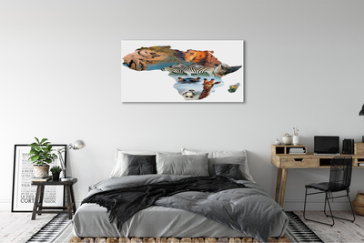 Quadro em tela zebra girafa tigre