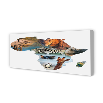 Quadro em tela zebra girafa tigre