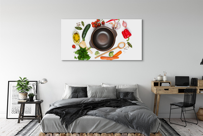 Quadro em tela Uma colher de tomate e salsa