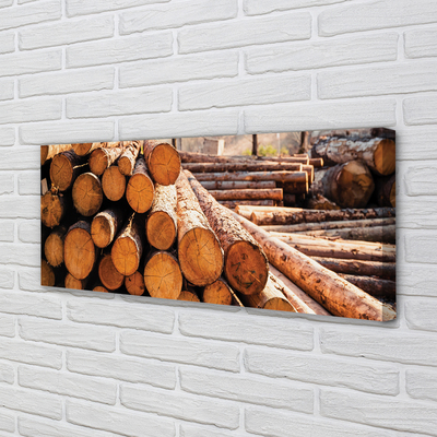 Pintura em tela Armazenamento de toras de madeira