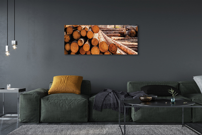 Pintura em tela Armazenamento de toras de madeira