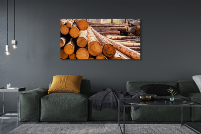 Pintura em tela Armazenamento de toras de madeira