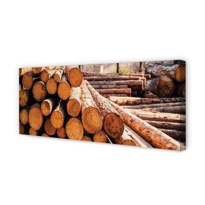 Pintura em tela Armazenamento de toras de madeira