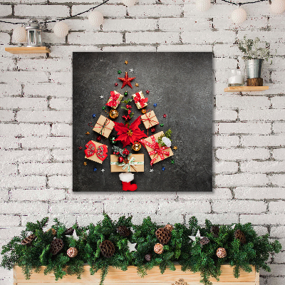 Quadro em tela Presentes Árvore de Natal Abstrata