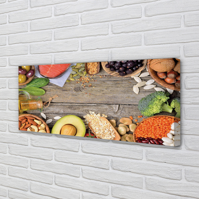 Pintura em tela Feijão brócolis abacate nozes