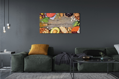 Pintura em tela Feijão brócolis abacate nozes