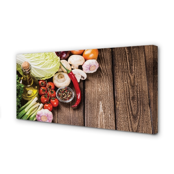 Quadro em tela Azeite, pimenta, cebola, alho