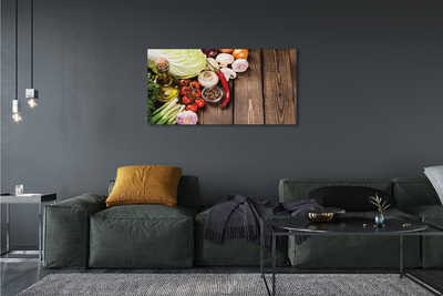 Quadro em tela Azeite, pimenta, cebola, alho