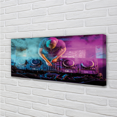 Pintura em tela Console de DJ com luzes coloridas