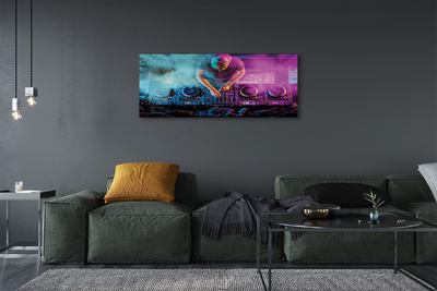 Pintura em tela Console de DJ com luzes coloridas