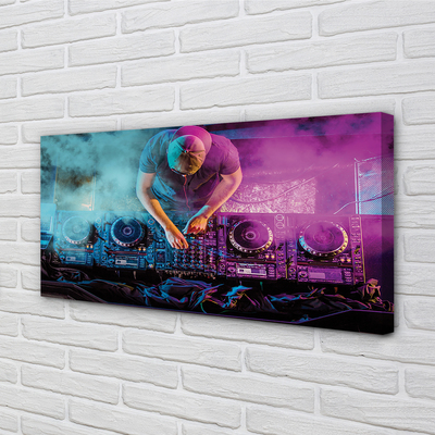 Pintura em tela Console de DJ com luzes coloridas