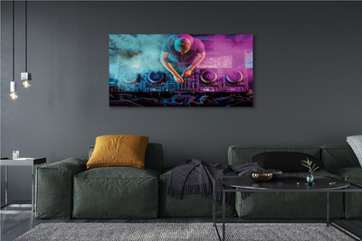 Pintura em tela Console de DJ com luzes coloridas