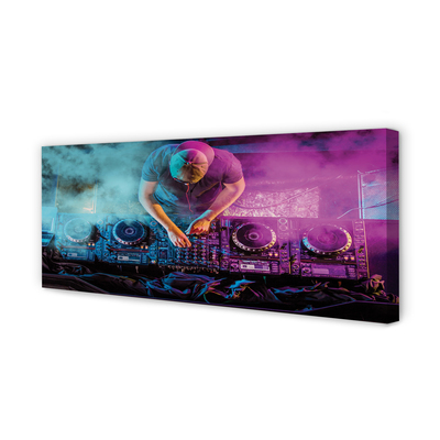 Pintura em tela Console de DJ com luzes coloridas