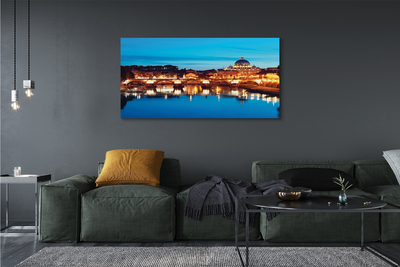 Quadro em tela Pontes do Rio Roma Pôr do Sol