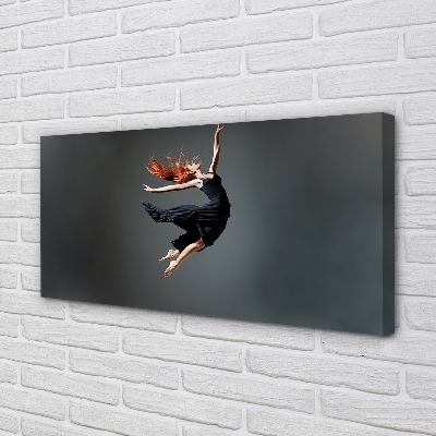 Quadro em tela Mulher de vestido preto