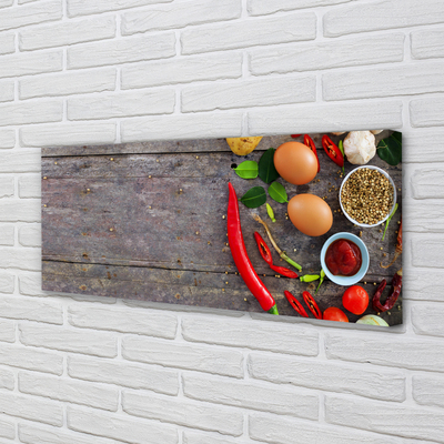 Pintura em tela Folhas de berinjela e pimenta