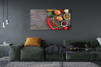 Pintura em tela Folhas de berinjela e pimenta