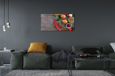 Pintura em tela Folhas de berinjela e pimenta