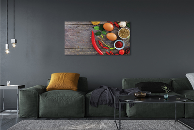 Pintura em tela Folhas de berinjela e pimenta