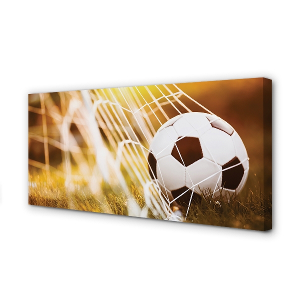 Pintura em tela Bola amarela em fundo de grama