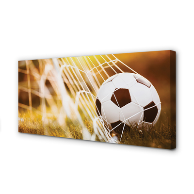 Pintura em tela Bola amarela em fundo de grama