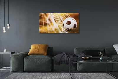 Pintura em tela Bola amarela em fundo de grama