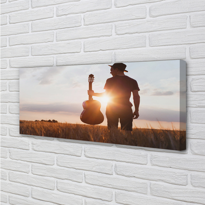 Quadro em tela Homem da guitarra