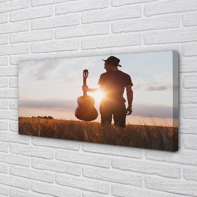 Quadro em tela Homem da guitarra