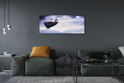 Pintura em tela Céu de fadas nuvens lua