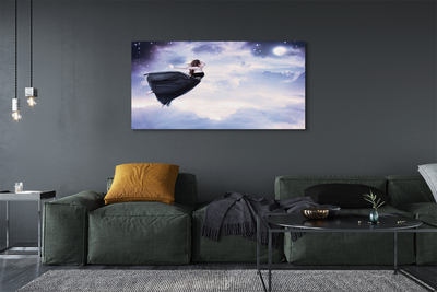 Pintura em tela Céu de fadas nuvens lua