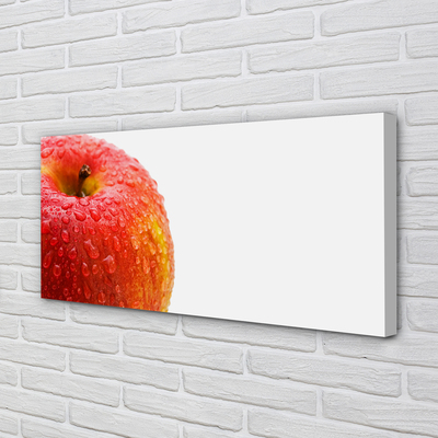 Quadro em tela Gotas de água em uma maçã