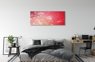 Pintura em tela Corações fundo vermelho