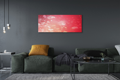 Pintura em tela Corações fundo vermelho