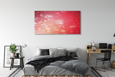 Pintura em tela Corações fundo vermelho