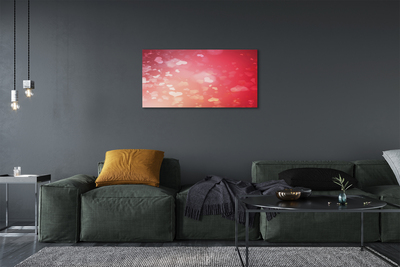 Pintura em tela Corações fundo vermelho