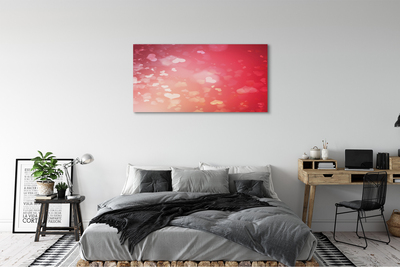 Pintura em tela Corações fundo vermelho