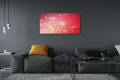 Pintura em tela Corações fundo vermelho