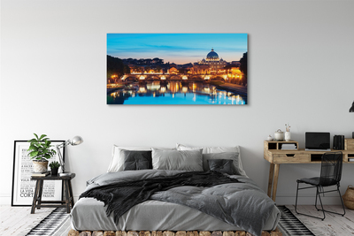 Pintura em tela Pontes do Rio Pôr do Sol em Roma