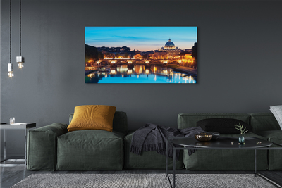 Pintura em tela Pontes do Rio Pôr do Sol em Roma