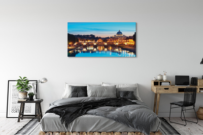 Pintura em tela Pontes do Rio Pôr do Sol em Roma
