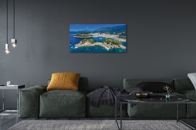 Pintura em tela Panorama da cidade e mar da Grécia