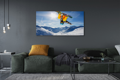 Pintura em tela Homem de prancha montanha