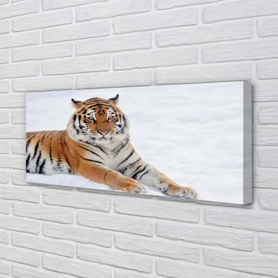 Pintura em tela Tigre de neve do inverno